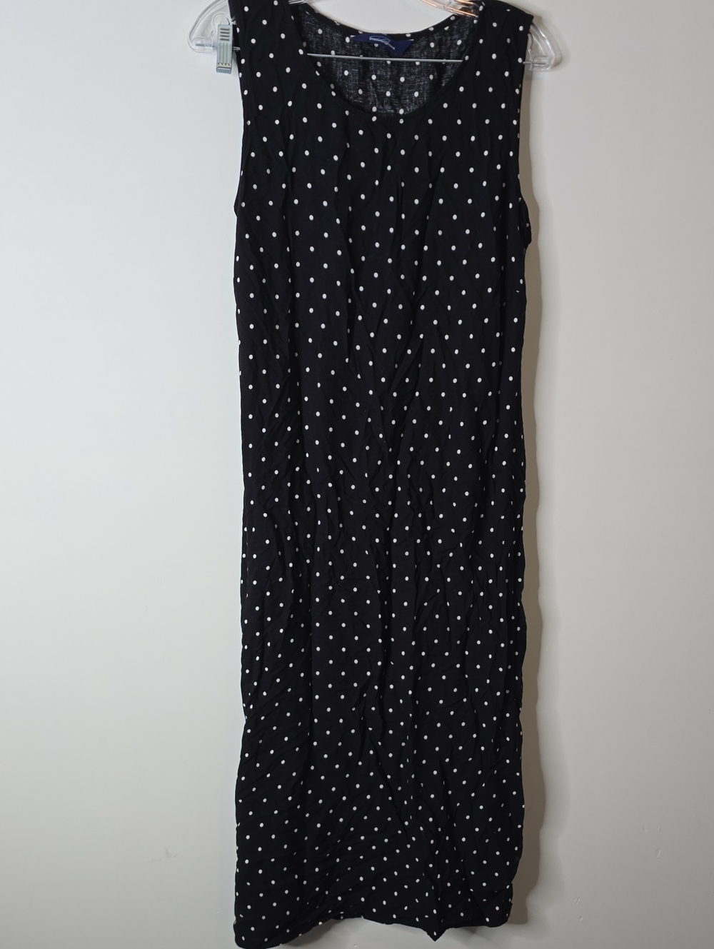 Vintage Plus Size Penningtons Black and White Polka Dot Maxi Dress